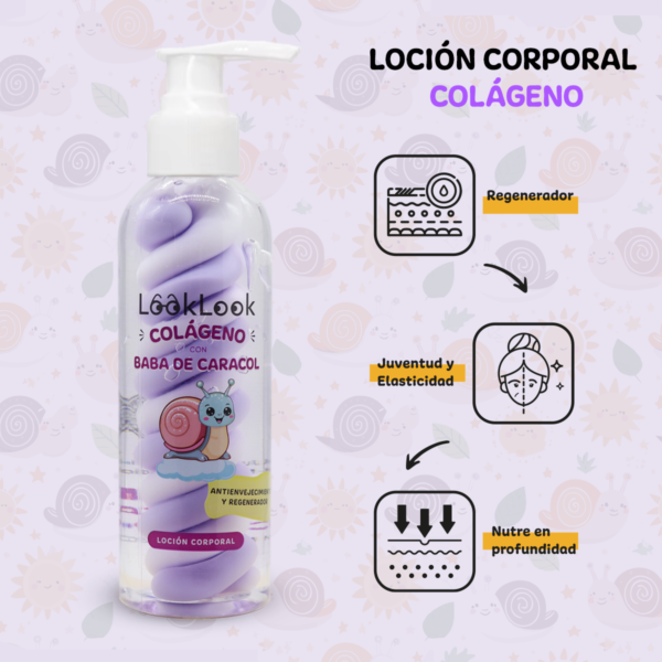 Loción Corporal Baba de Caracol y Colágeno Look Look - Imagen 5